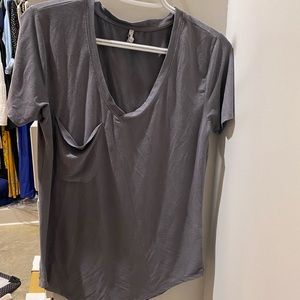 Suede v neck top